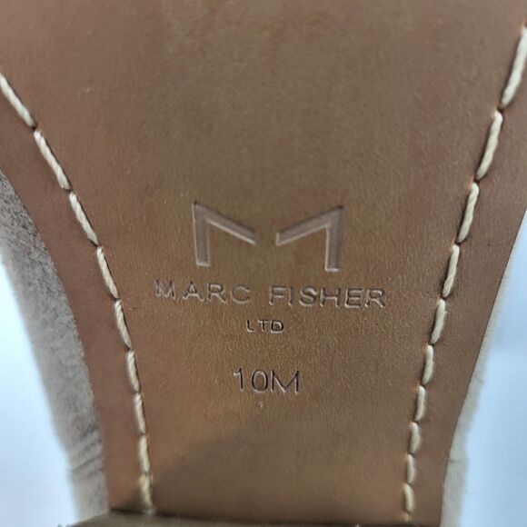 Marc Fisher Ltd. Oshay Beige Suede Leather Pointed Toe Ankle Bootie Size 10 - Picture 13 of 14